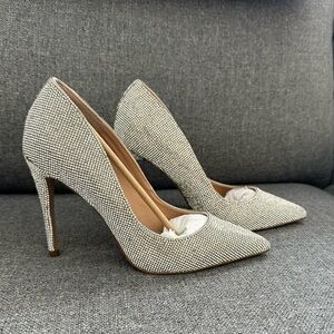 Steve Madden Silver Textured Heels